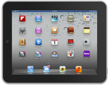 The iPad screen: large enough that there's plenty of space between icons.