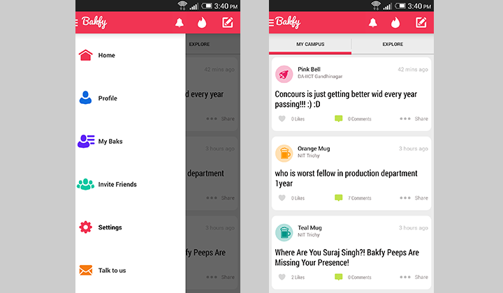 Bakfy App interface