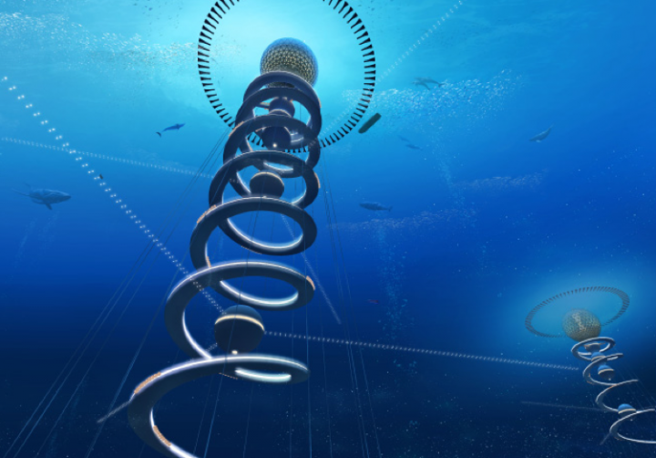 Artist's rendering of what the Ocean Spiral could look like in the 2035.