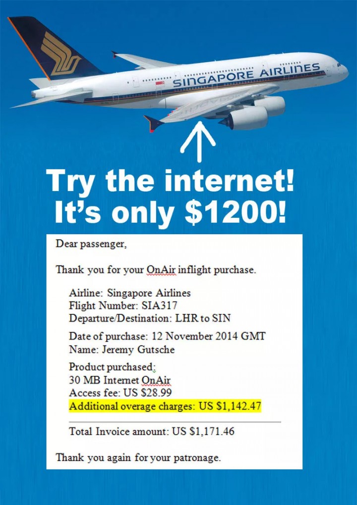 singapore airline wifi charges