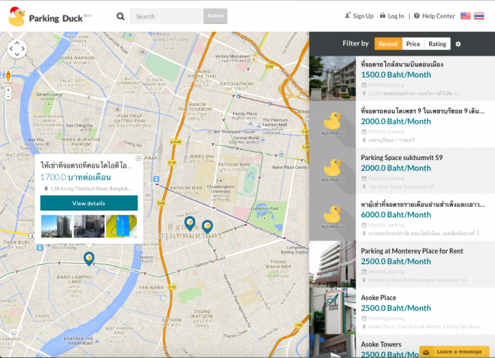 parking duck interactive map bangkok