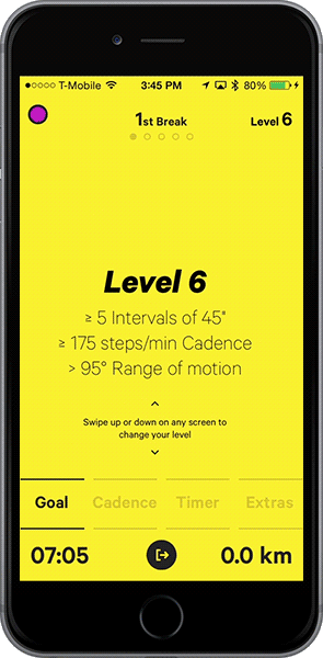 Moov's running app in motion