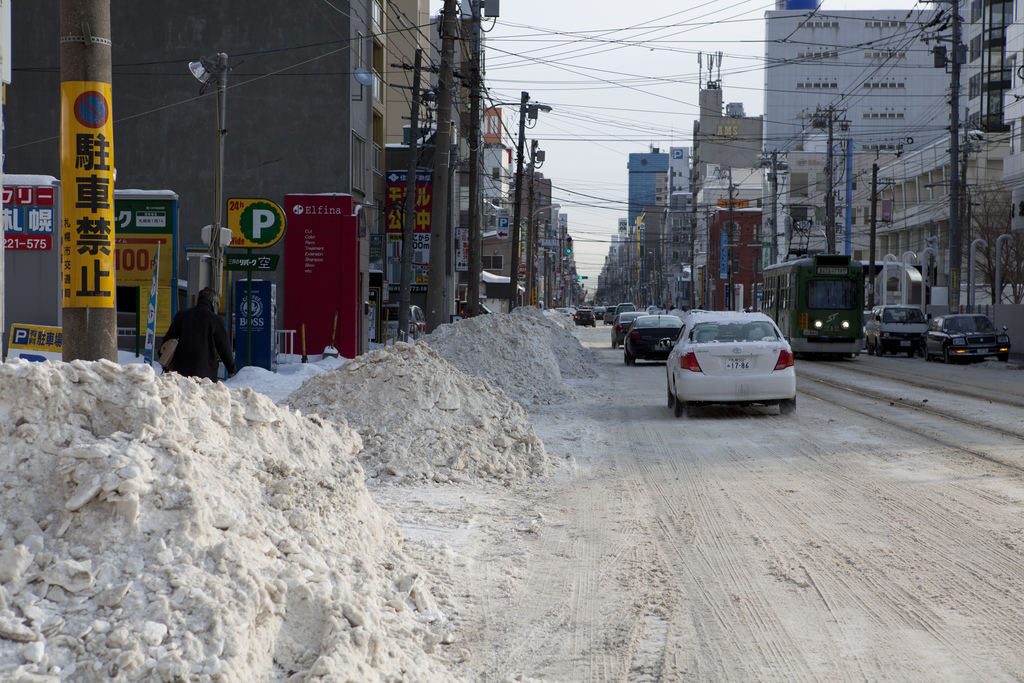 What a Sapporo street usually looks like by the end of November.