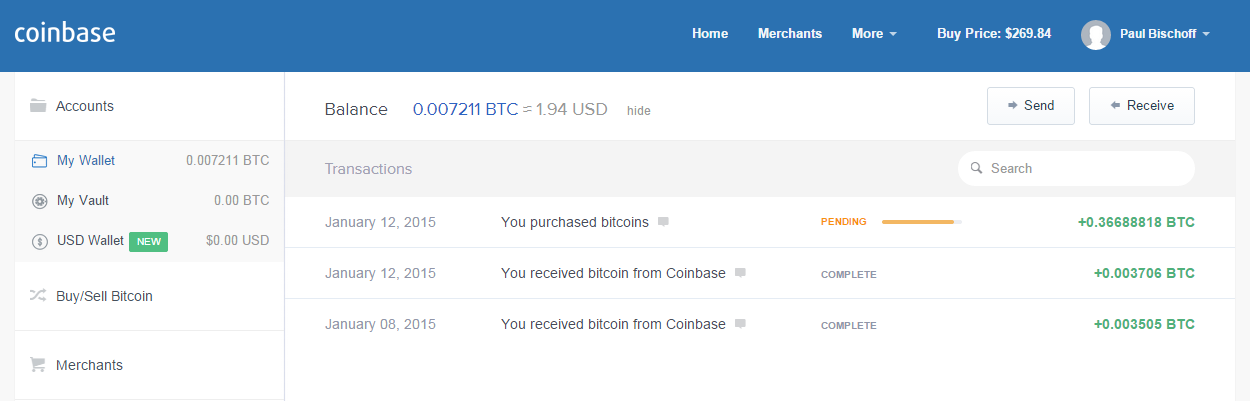 How to buy bitcoin with my usd wallet on coinbase