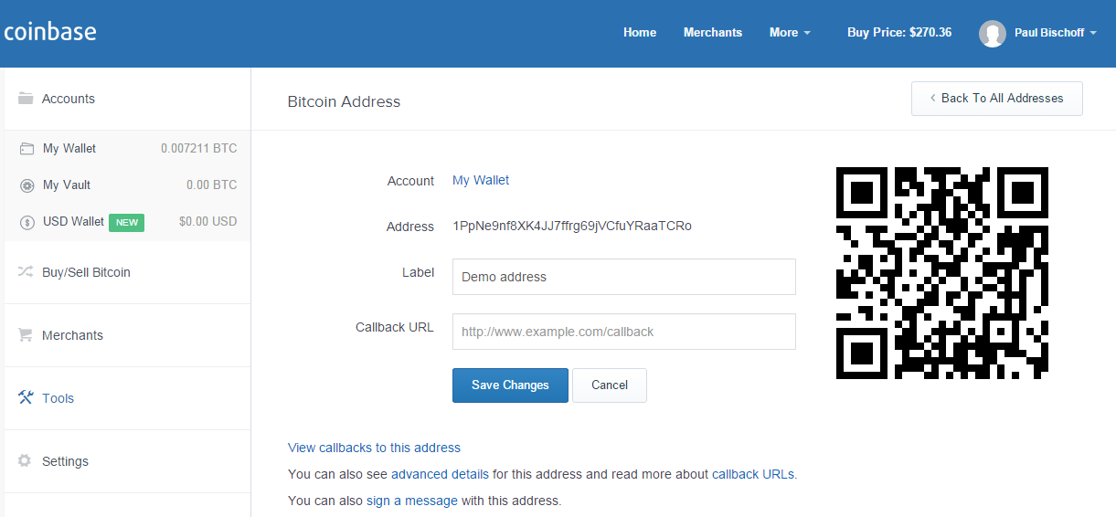 my bitcoin address coinbase