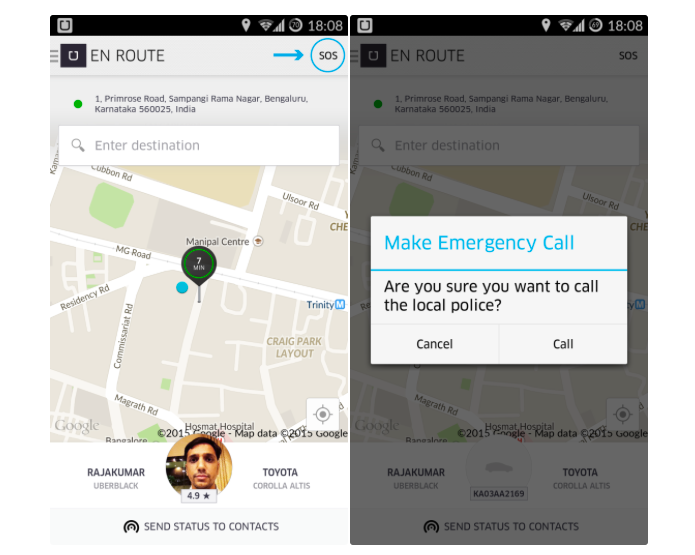 uber gets SOS button in india