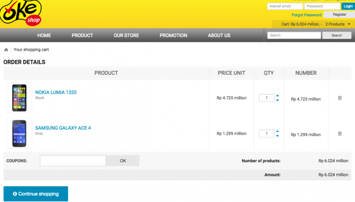 OkeShop ecommerce