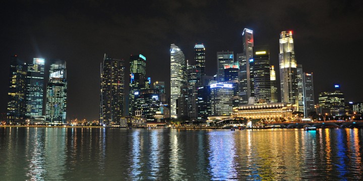 singapore skyline night