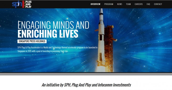 sph plug & play media startup accelerator website