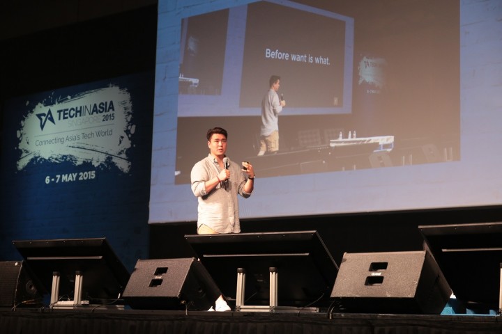 Kevin Hale, Partner at YC, on stage at Tech in Asia Singapore 2015
