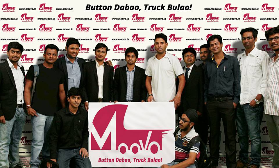 Yuvraj Singh with the Moovo team