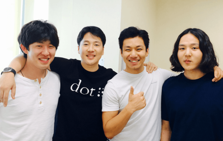 Part of the Dot team: lead designer Mason Joo, CEO Eric Kim, CTO Ki Sung, and software engineer Juhwan Lim.
