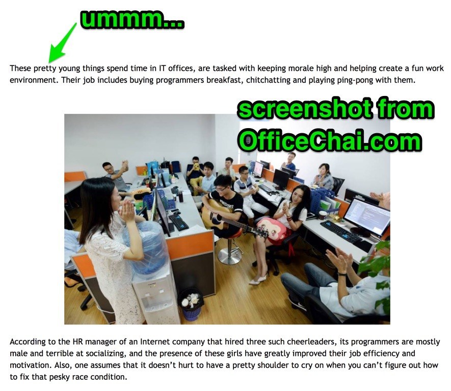 Chinese startup hires cheerleaders to motivate the brogrammers