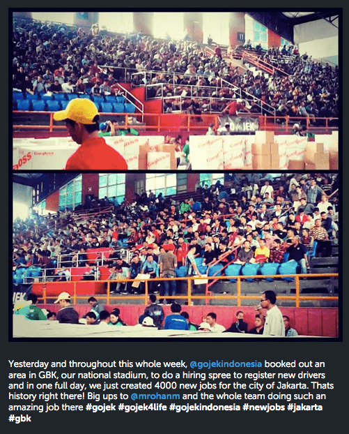 Go-Jek mass recruitment event