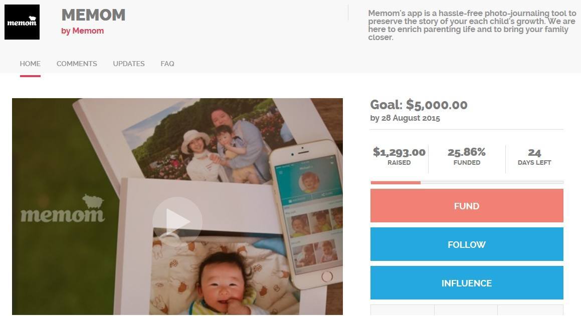 woomentum memom crowdfunding campaign