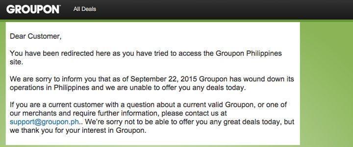No surprise that Groupon is shutting down in Thailand and the Philippines No surprise that Groupon is shutting down in Thailand and the Philippines
