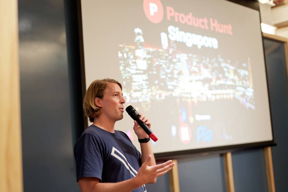 Pie co-founder and CEO Pieter Walraven at Product Hunt Meetup Singapore #6