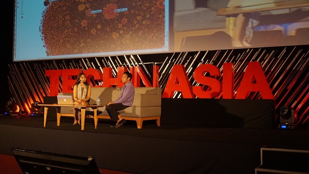 Rappler's Maria Ressa on stage at Tech in Asia Jakarta 2015