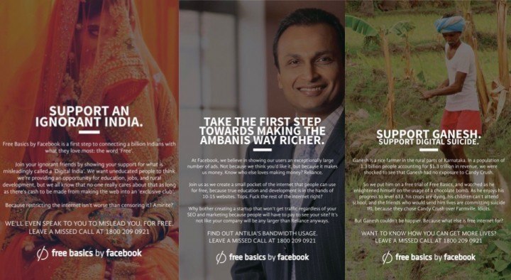 Facebook Free Basics ad satire