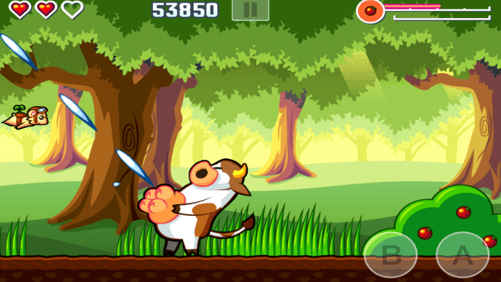 This game features a cow that shoots milk bullets from its udder.