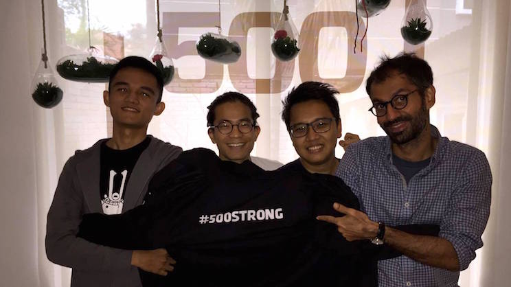 The Bindez team with 500 Startups managing director Khailee Ng.