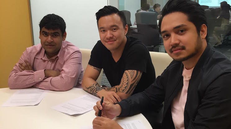 L-R: Leshanth Raja Singham of BAC Ventures, Brian Foo of Gigfairy, and Adib Khalid of Tune Studios.