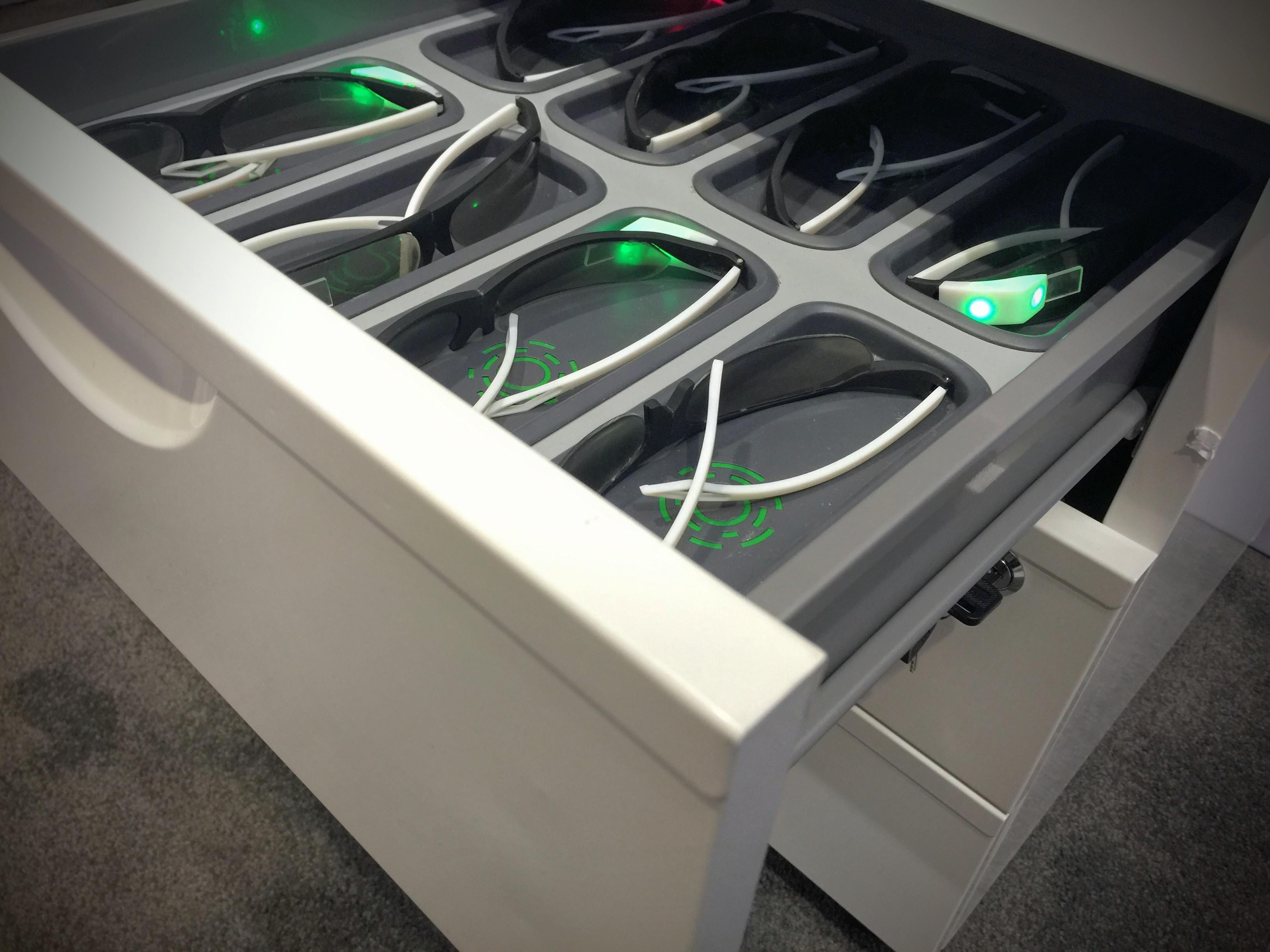 Charge your Google Glass in a drawer.
