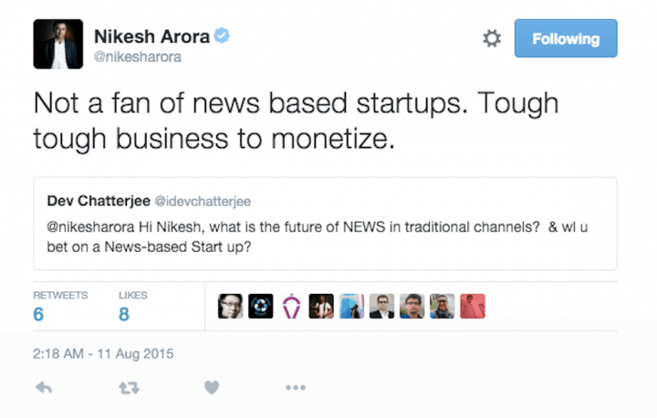 nikesh arora tweet