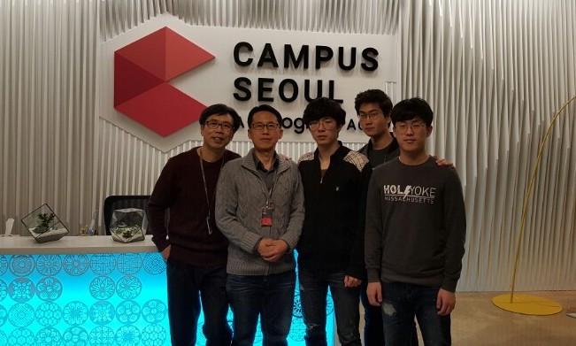 The VisualCamp team, including co-founders Jason Park (left) and Charles Seok (second from left).