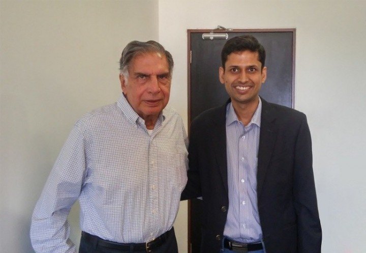 Ratan Tata with Moglix founder Rahul Garg
