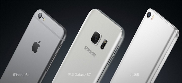 Xiaomi's latest, compared to Apple and Samsung devices. Image via Xiaomi.