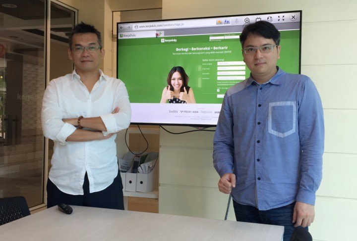 KerjaDulu co-founders Chris Liu (left) and Bruce Sung.