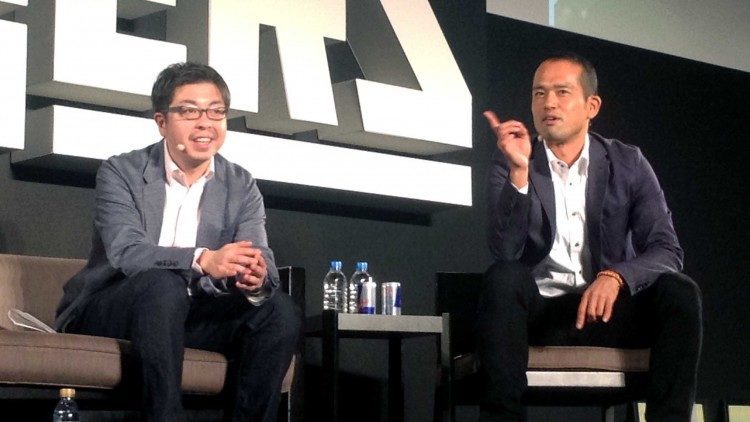 Shin Iwata of Atomico and Teruhide Sato of Beenext discussing the importance of local teams for investing in Asia and Japan at Pioneers Asia in Tokyo. 