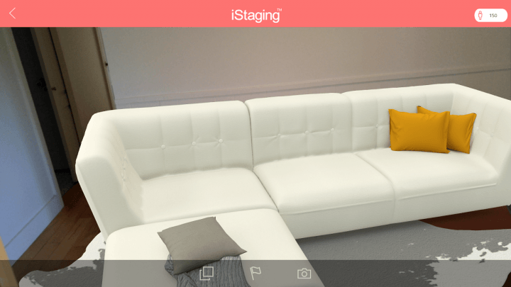 iStaging helping me figure out that this couch is way too big for the space in my kitchen.
