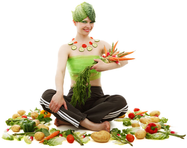 grocery vegetables girl