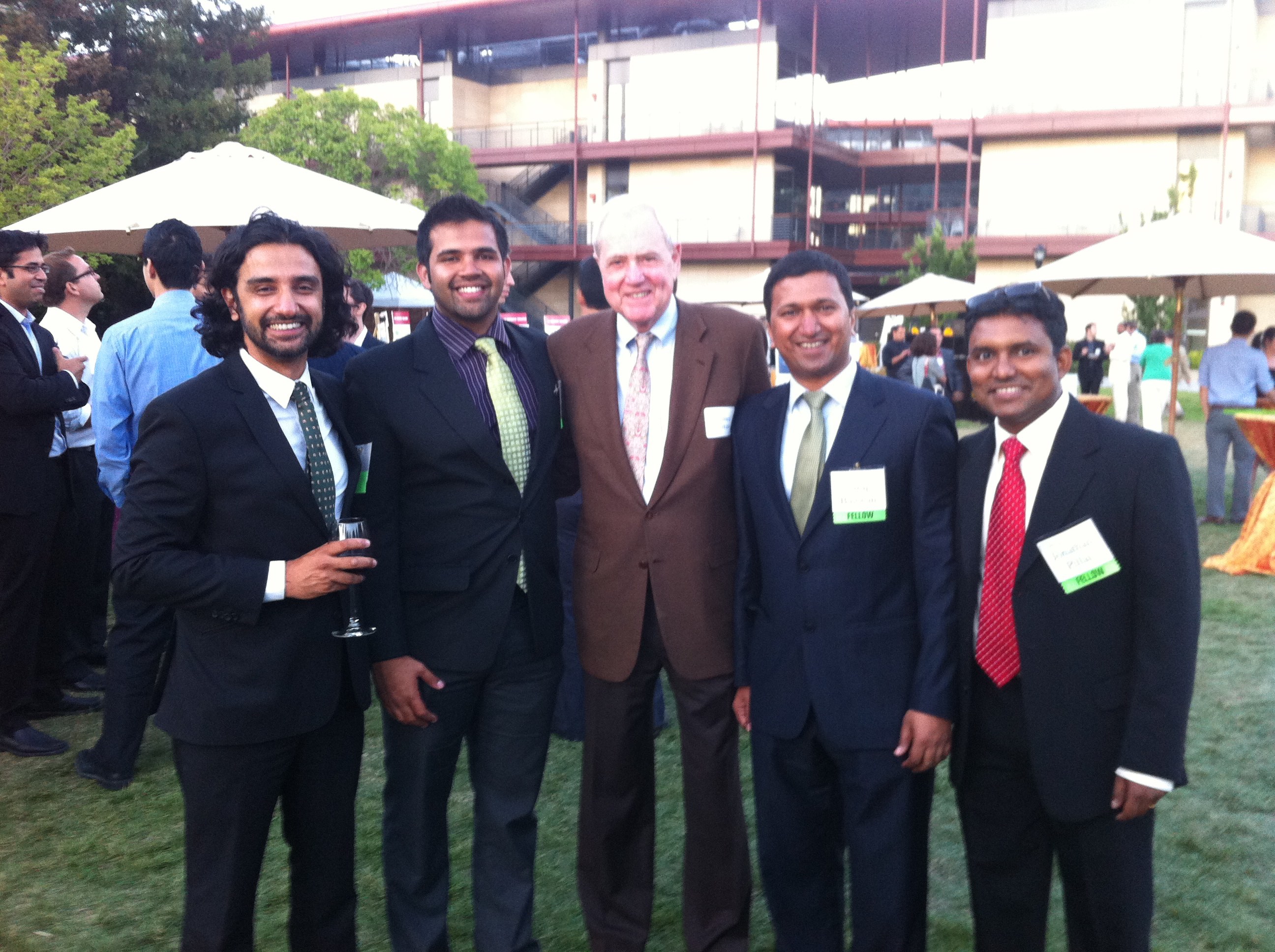 Jagdish Chaturvedi (second from left) and his team with Dr. Rodney Perkins at Stanford.