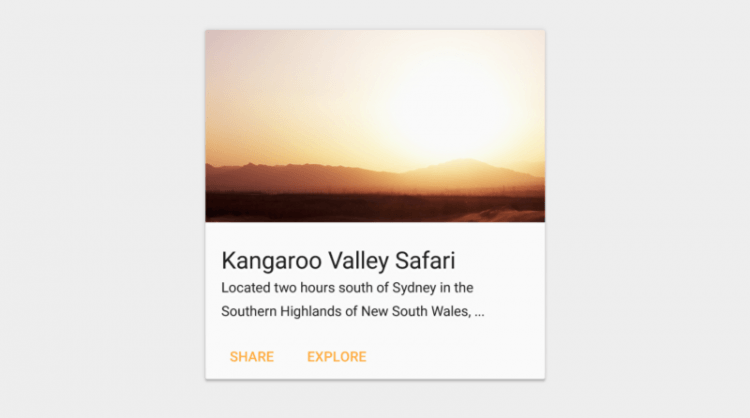 Example of a card. Photo credit: Material Design