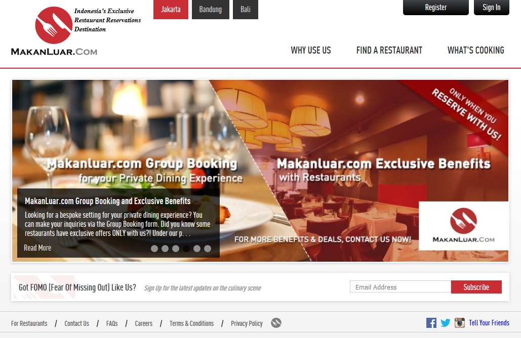 MakanLuar homepage