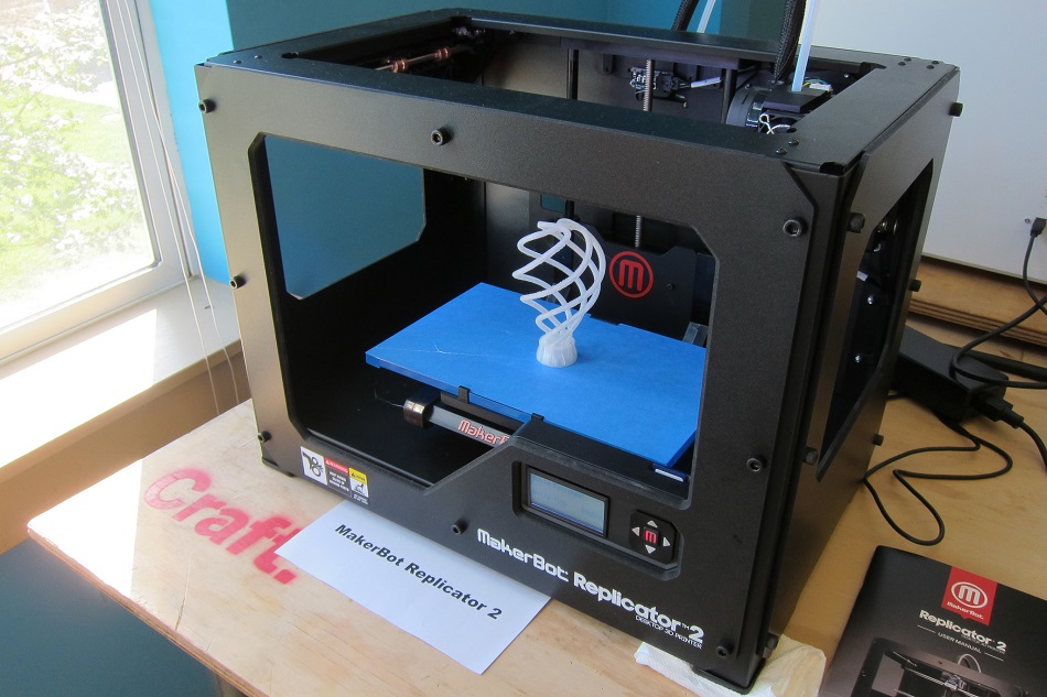 A 3D printer at work