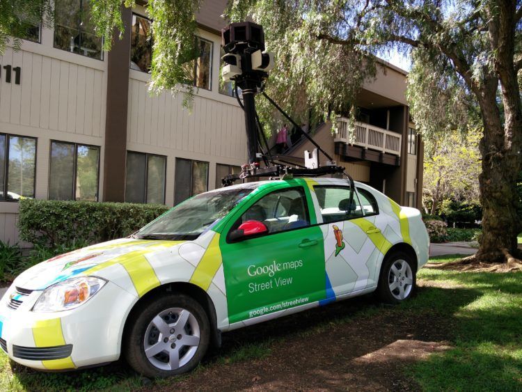 A Google street view car parked at its Mountain View campus. Photo credit: Tech in Asia.