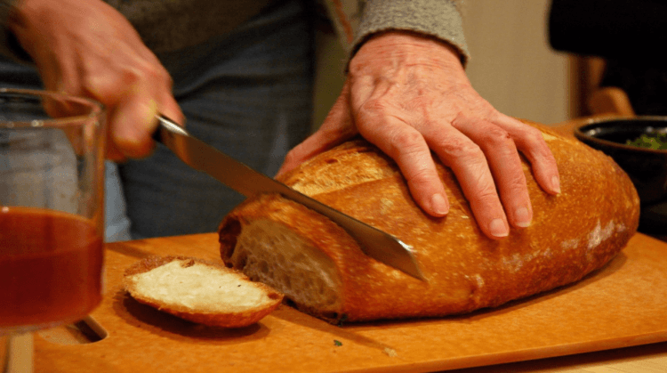 food cut bread chop