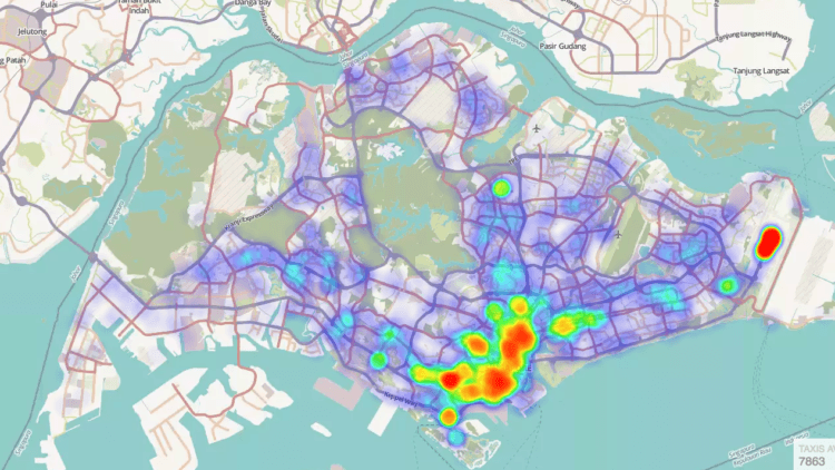 taxi availability heatmap