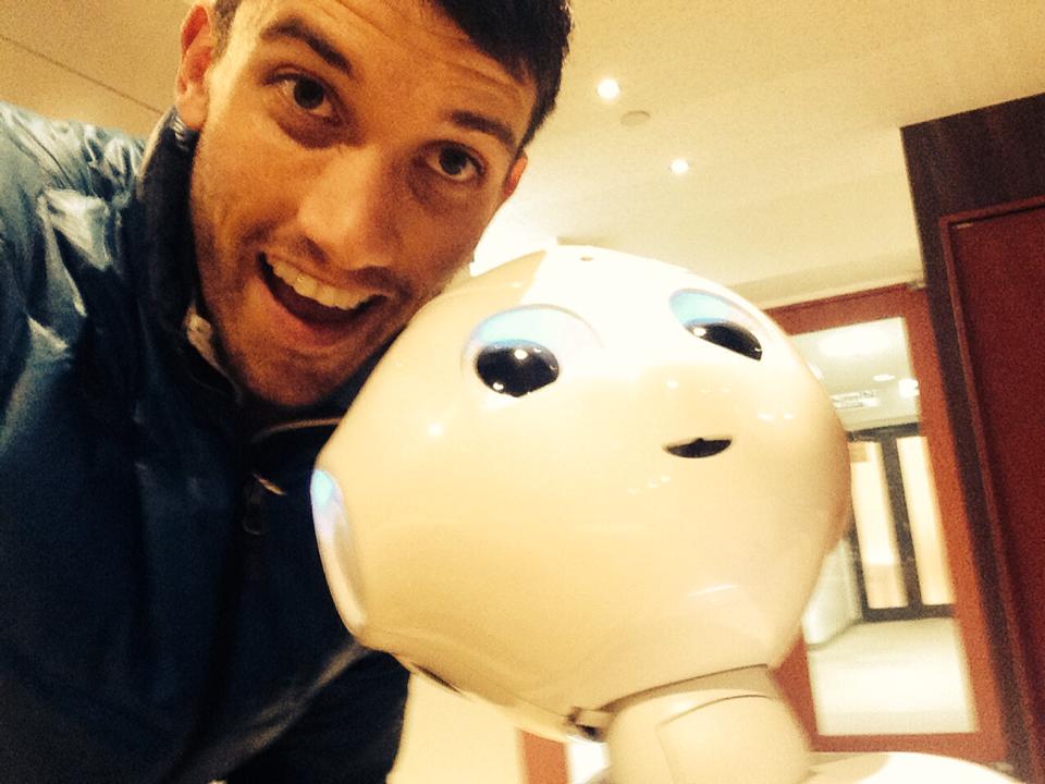 Selfie with SoftBank's Pepper.