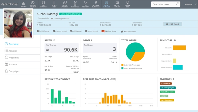 Here's what the Single Customer View looks like.