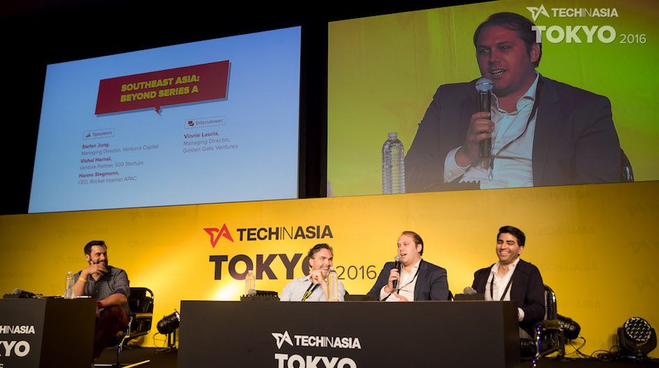 Investors talk about Southeast Asia beyond series A investments at the Tech in Asia Tokyo 2016. Photo credit: Michael Holmes.