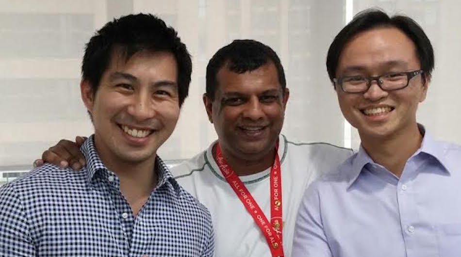 From left to right: ZAP CEO Dustin Cheng, Tune Labs co-founder Tony Fernandes, and ZAP COO Terence Lok.