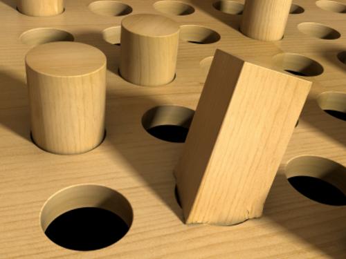 Square peg in a round hole