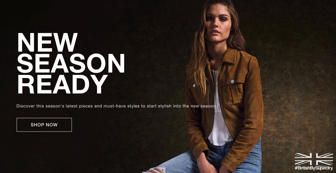 A good example visual typo hierarchy in the above graphic (Source: SuperDry)
