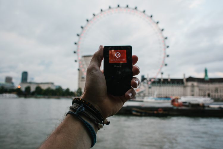 The Skyroam device hanging out in London