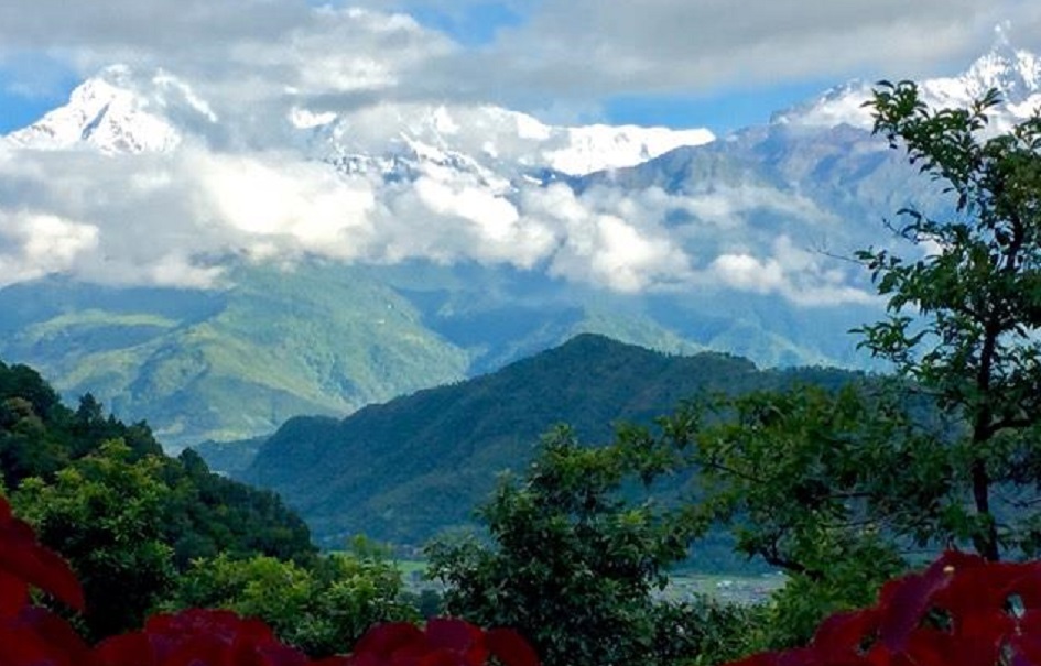 A view of the Himalayas from Pokhara